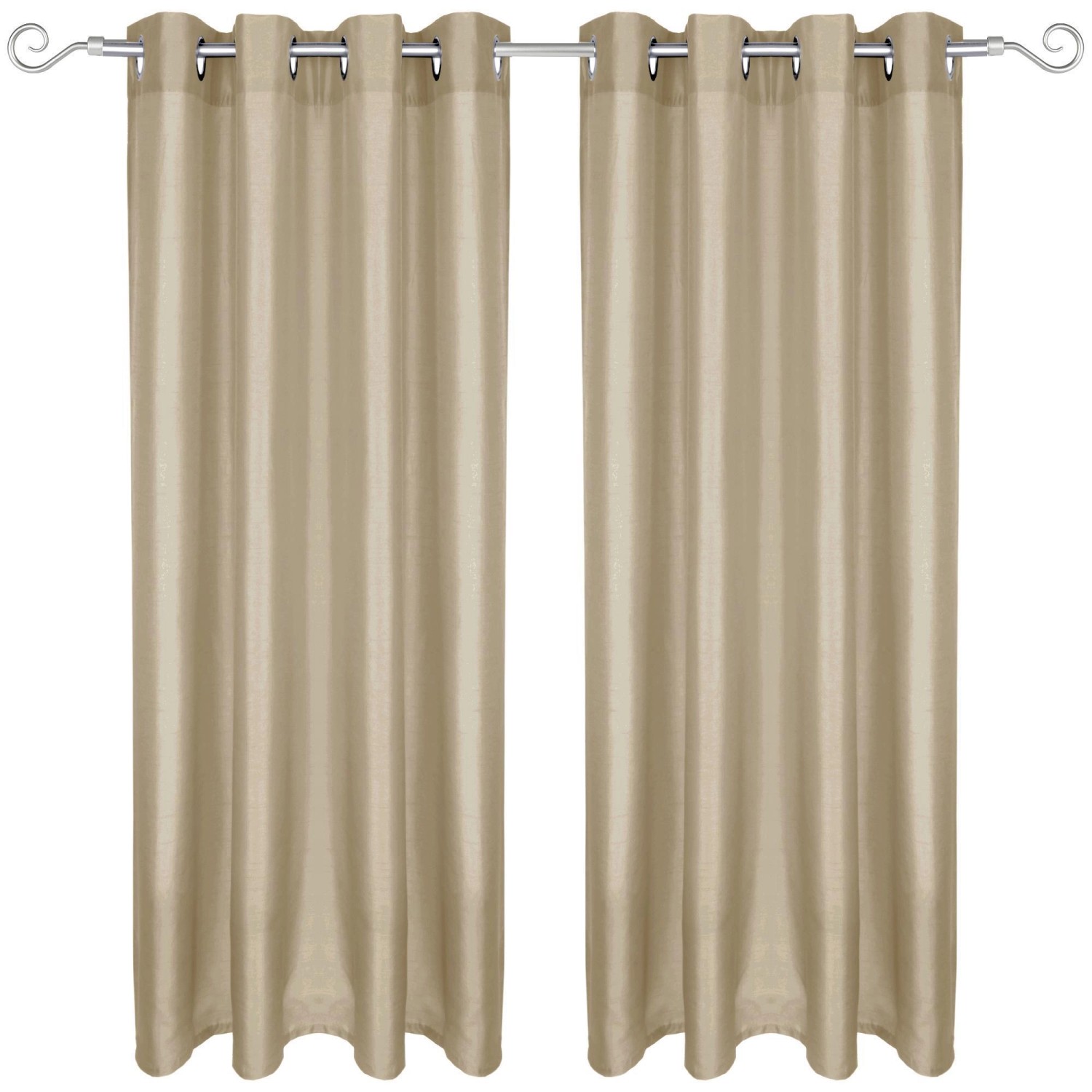 Arsvita 2er Pack Gardine Blickdicht Alessia mit Ösen 140 cm x 175 cm Taupe günstig online kaufen