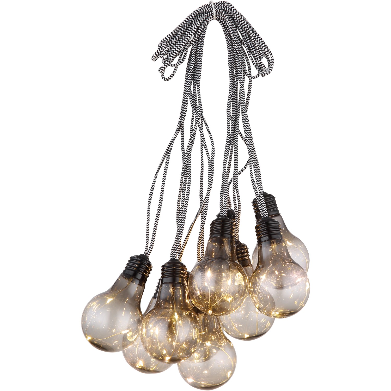 Globo LED-Lichterkette Jeffa Schwarz 10-flammig 7,5 m