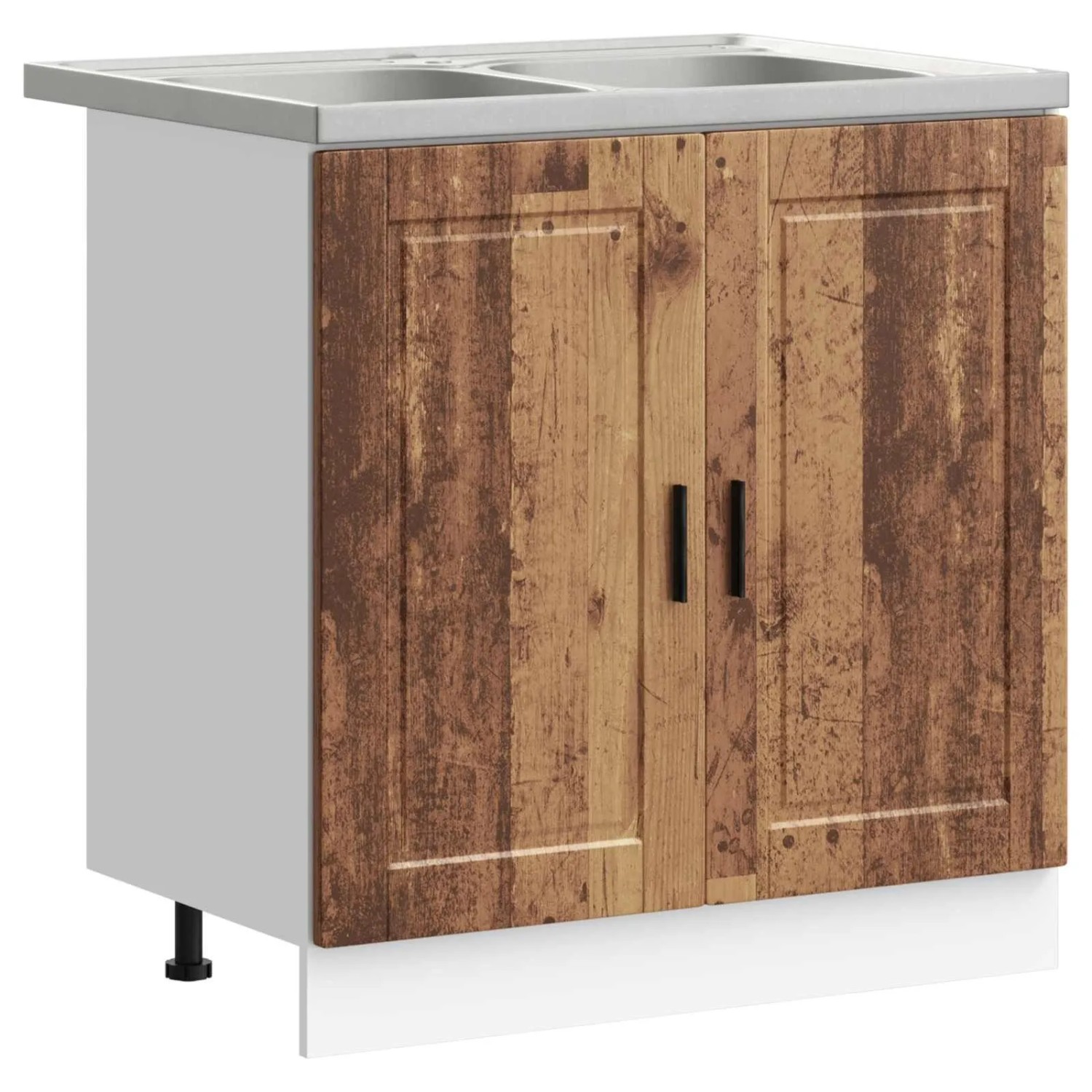 vidaXL Waschbecken-Unterschrank Porto 2 Stk Braun Holzwerkstoff 3315029