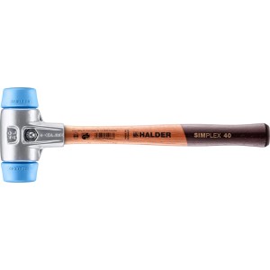 Halder Simplex Schonhammer Ø 40 mm TPE-soft Blau mit Aluminiumgehäuse