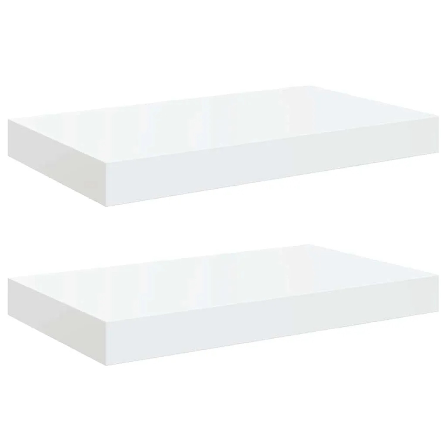 vidaXL Schweberegale 2 Stk Hochglanz-Weiß 40x23x3,8 cm MDF 323743
