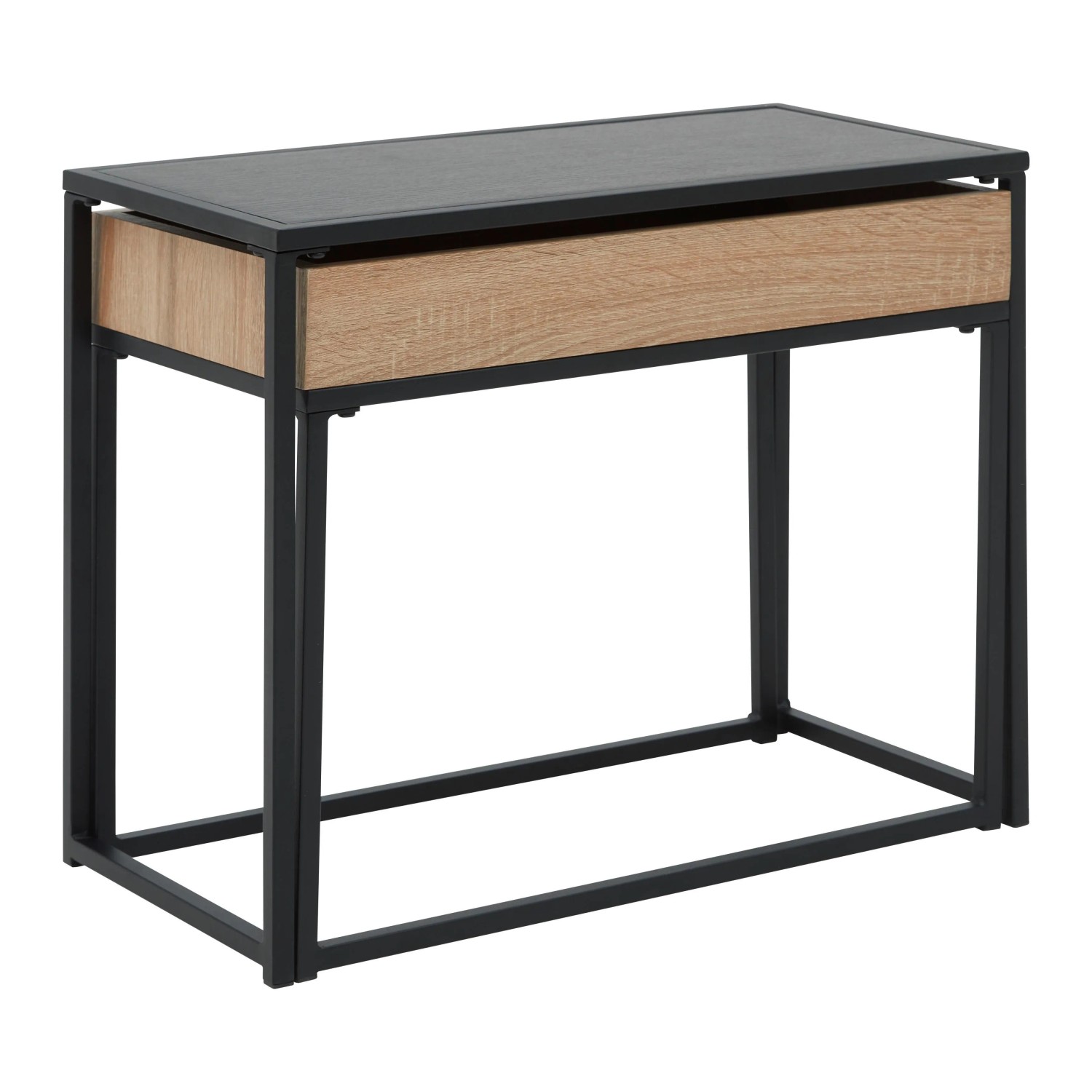 Bessagi Home Couchtisch Ani Schwarz/ Eichefarben MDF mit Stauraum