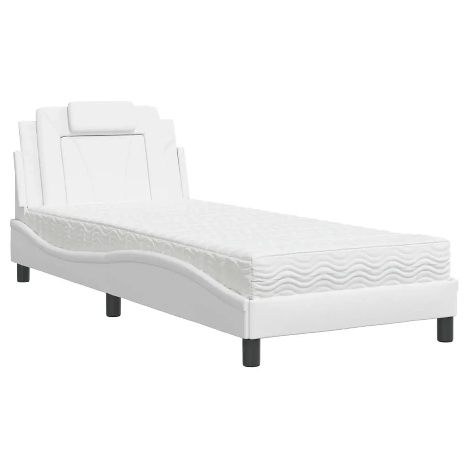 vidaXL Bett Viana mit Matratze Weiß 80x200 cm Kunstleder 3208755