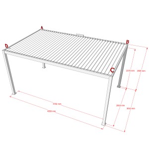 Dreamgarden Pergola 5 x 3 x 2,5 m Tropea Elektrisch Weiß Lamellendach
