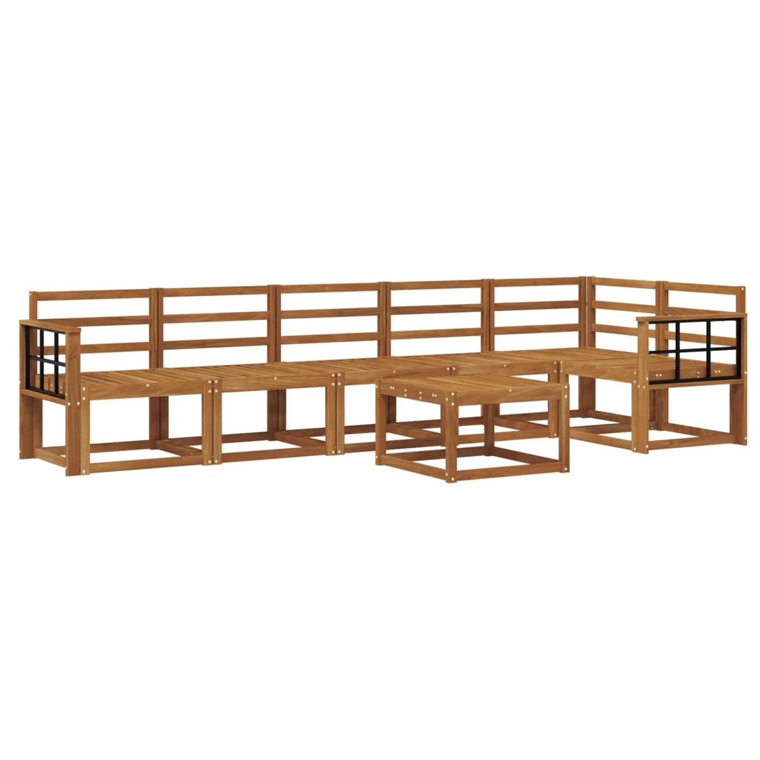 vidaXL Outdoor-Sofagarnitur 7-Tlg Natur Massivholz Akazie 3366507