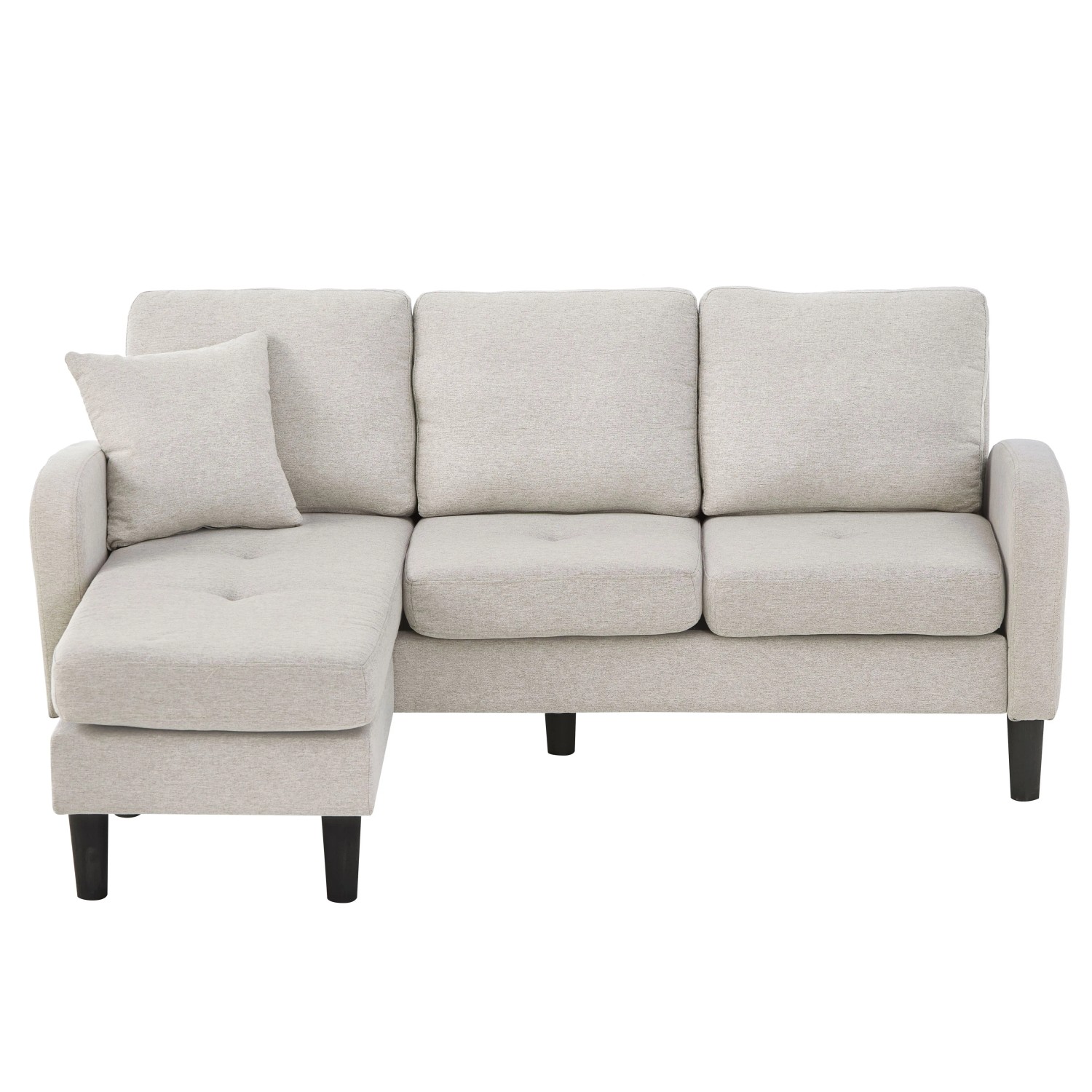 Merax Ecksofa 3 Sitzer Modular Baumwolle Leinen