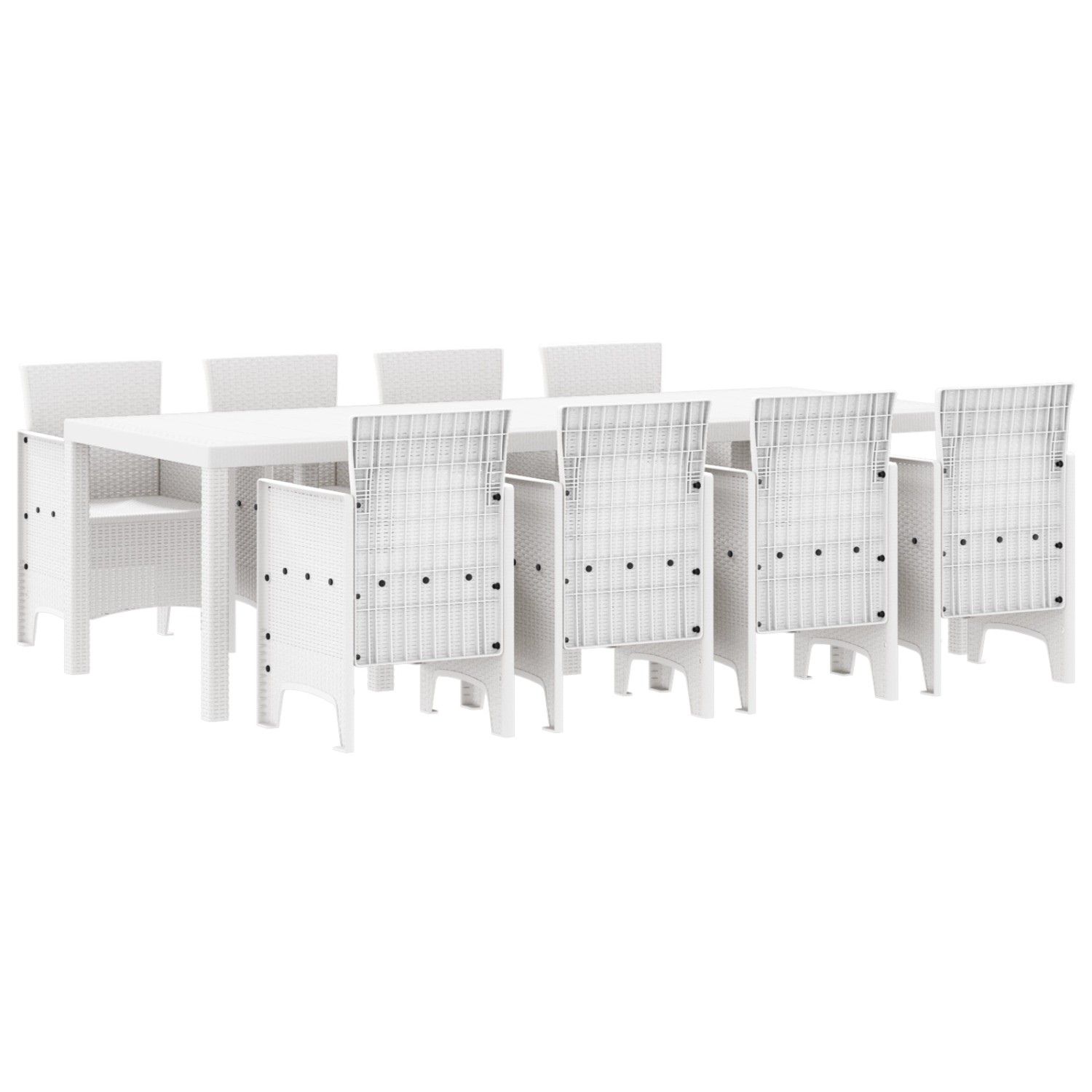 vidaXL 9-tlg Garten-Essgruppe Hellgrau Poly Rattan 3378747 günstig online kaufen