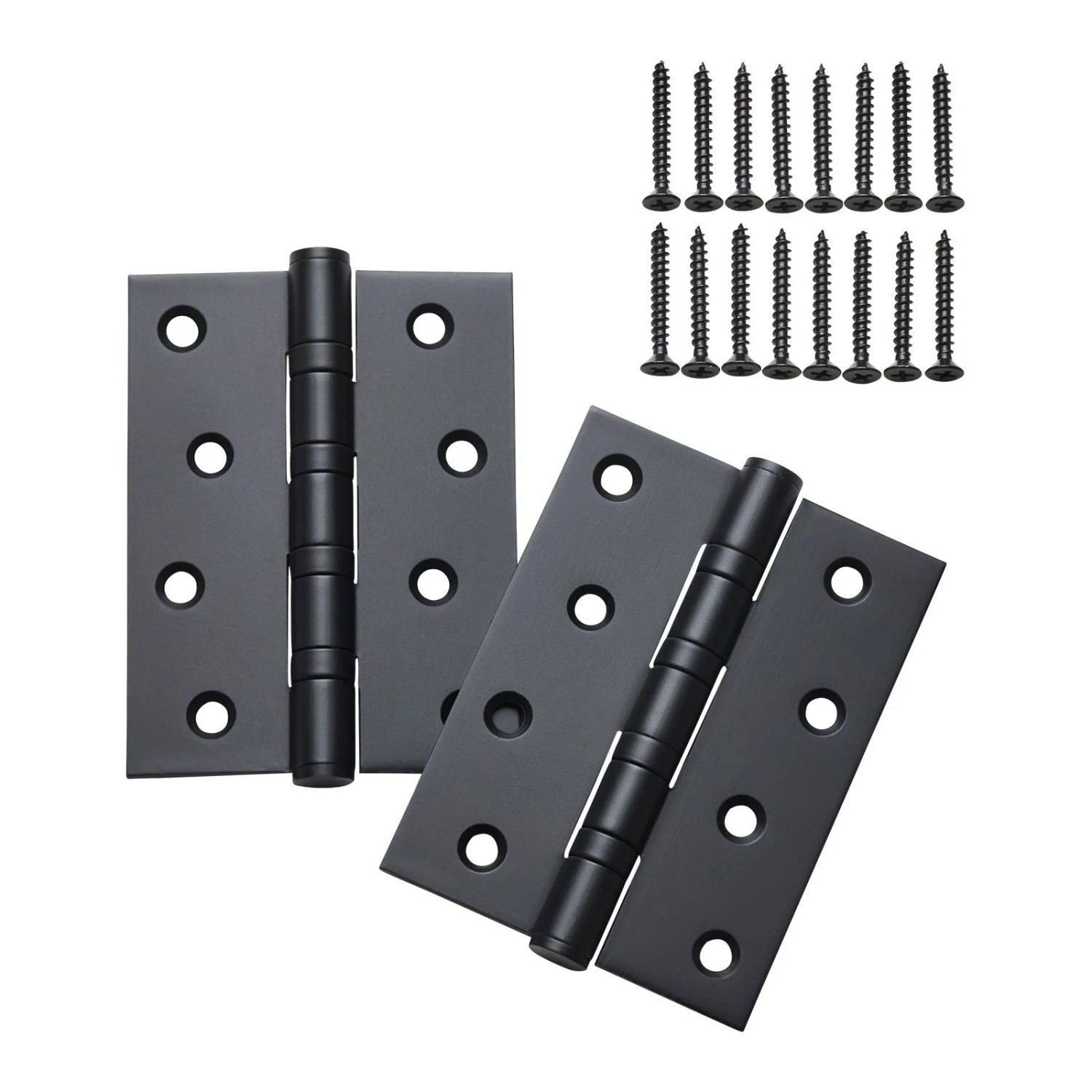 SOTECH 2 Stück Edelstahl SS304 Schwarz Türscharnier Aufschraubband 101 x 76 x 2,0 mm Tragkraft 60 Kg Kugelgelagert