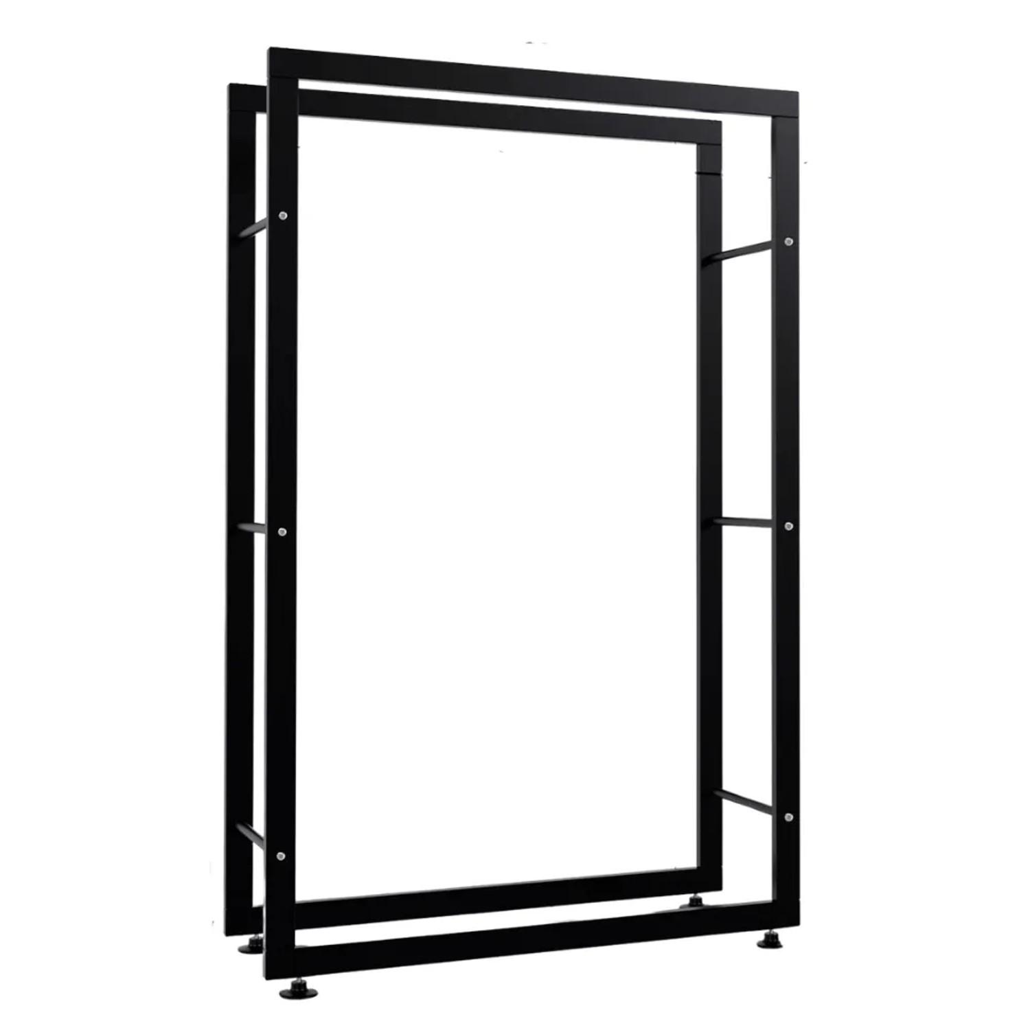DELUKE Kaminholzregal Innen Metall SATLO Brennholzregal Innen Kaminholzständer Feuerholzregal Schwarz 25x80x125cm