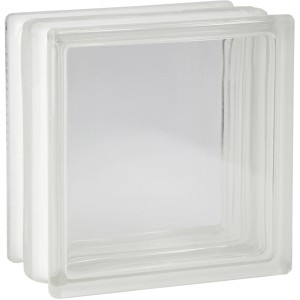 Klarer Glasstein Vollsicht, 19x19x10 cm, für Brandschutzwände.