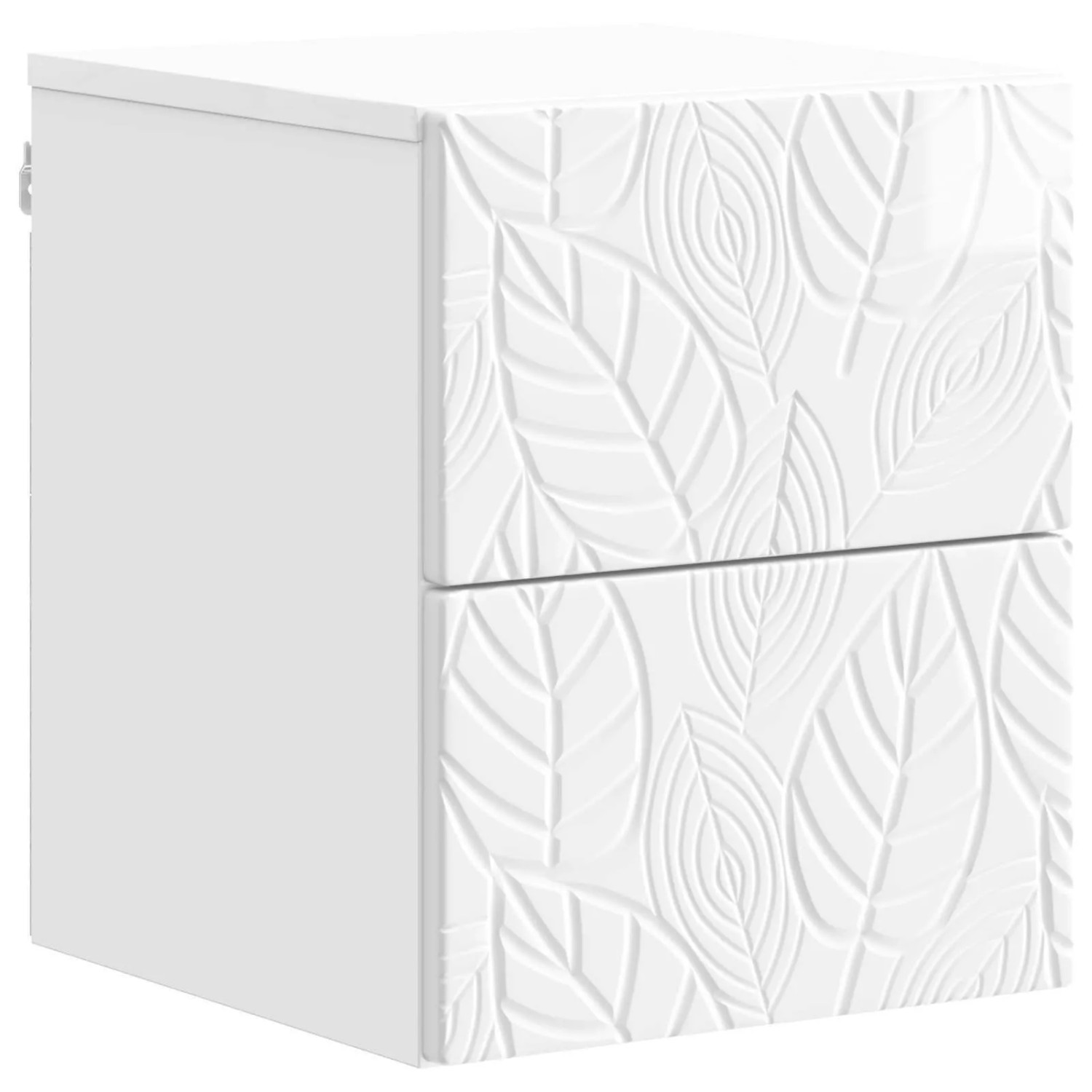 vidaXL Wandmontierter Nachttisch Hochglanz Weiß 34,5 x 33 x 40 cm 898813