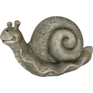 Braune Gartenfigur Schnecke, 15 cm, aus Polyresin für den Innen- und Außenbereich.