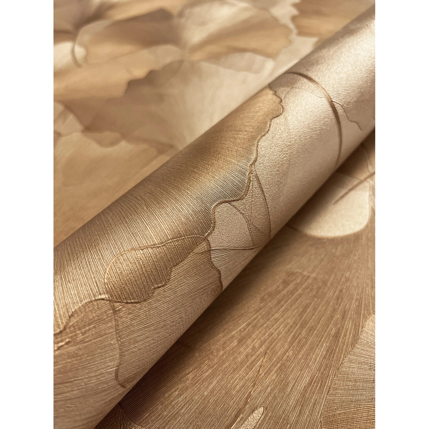 Newroom Vliestapete Druina Gold Blumen Natur Strukturiert FSC®