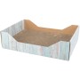 Trixie Kratzbett aus Pappe mit Katzenminze, 33x33x12cm, hellblaues Holzdesign.