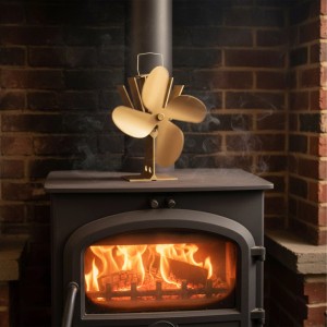 Relaxdays Ofenventilator Aluminium Bronze Ohne Strom 21 cm x 19 cm x 12 cm 0,57 kg