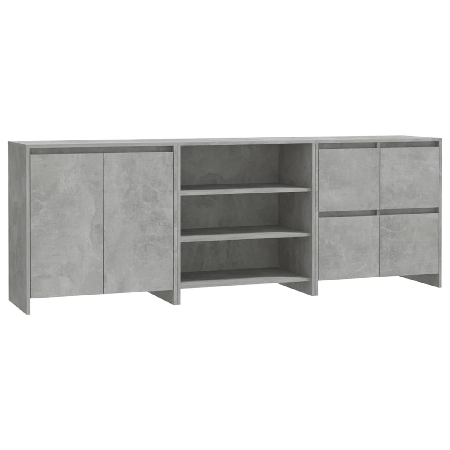 vidaXL 3-Tlg Sideboard Betongrau Holzwerkstoff 3098076 günstig online kaufen