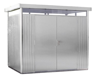 Biohort Metall-Gerätehaus 4,6 m² HighLine Silber-Metallic Doppeltür
