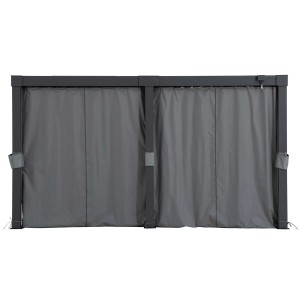 Grauer Sunjoy Vorhang für Matterhorn Multi-Pergola 306x406 cm. Sichtschutz und Wetterschutz für Terrasse.