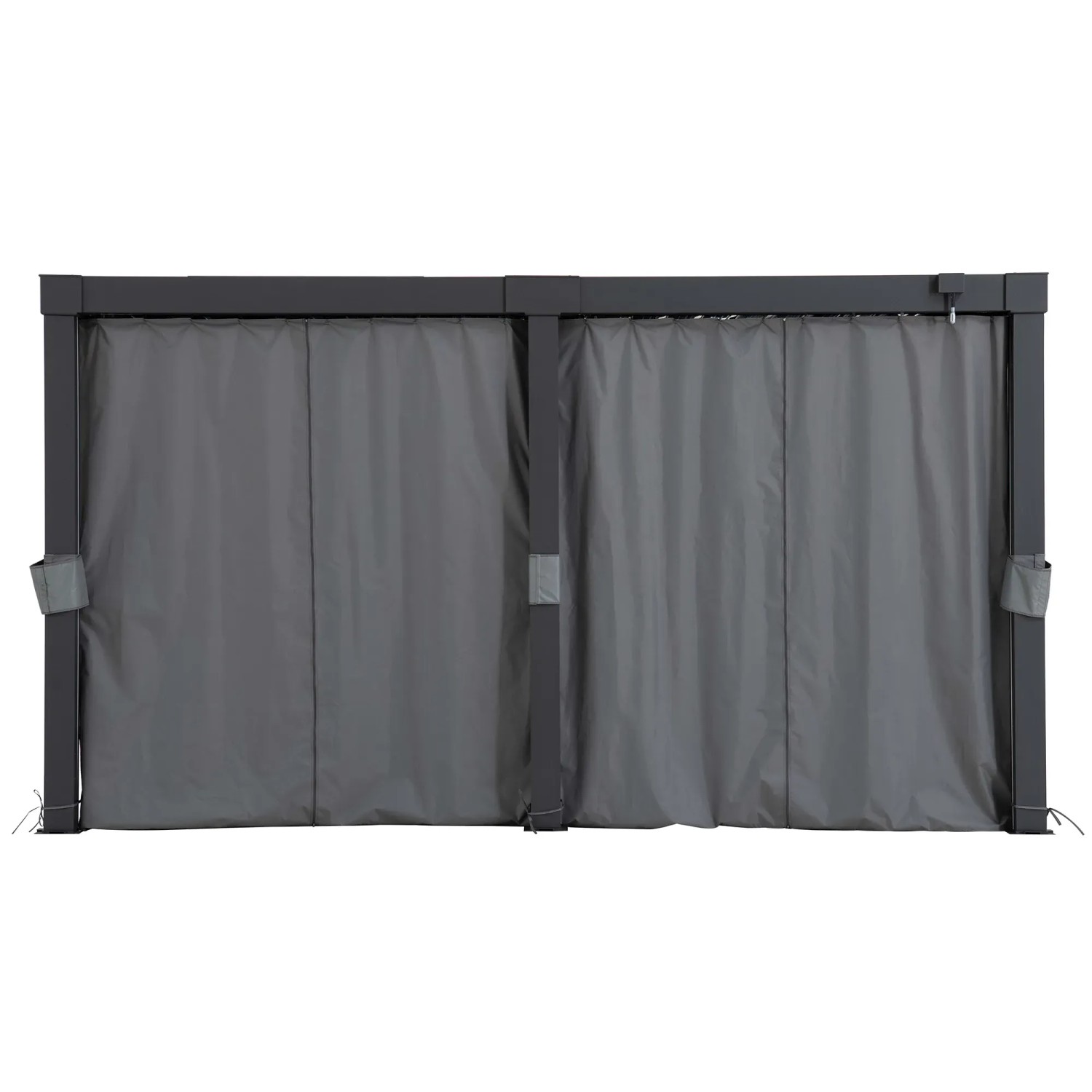 Grauer Sunjoy Vorhang für Matterhorn Multi-Pergola 306x406 cm. Sichtschutz und Wetterschutz für Terrasse.