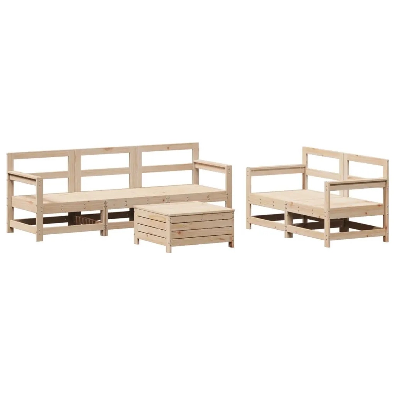 vidaXL 6 Tlg Garten-Sofagarnitur Massivholz Kiefer 3250820