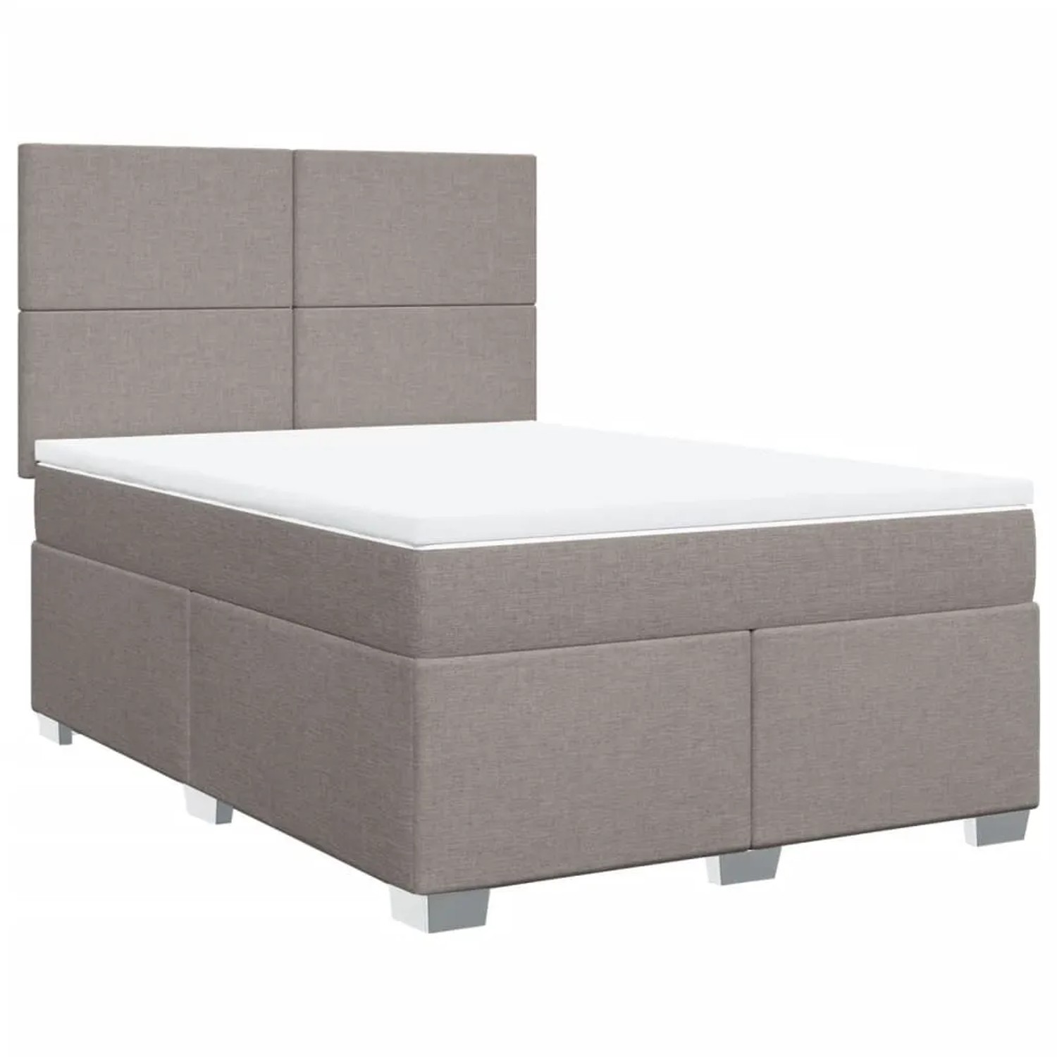 vidaXL Boxspringbett mit Matratze Taupe 140x190 cm Stoff 3292780