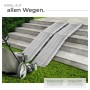 Tectake Auffahrrampen Björn, 2er Set, faltbar, silberfarben, vor Treppe und Rasenmäher.