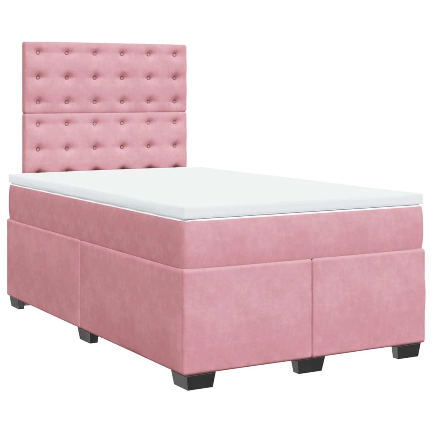 vidaXL Boxspringbett mit Matratze Rosa 120x200 cm Samt2107160 günstig online kaufen