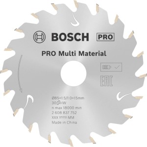 Bosch Kreissägeblatt für Akkusägen Standard for Multi Material