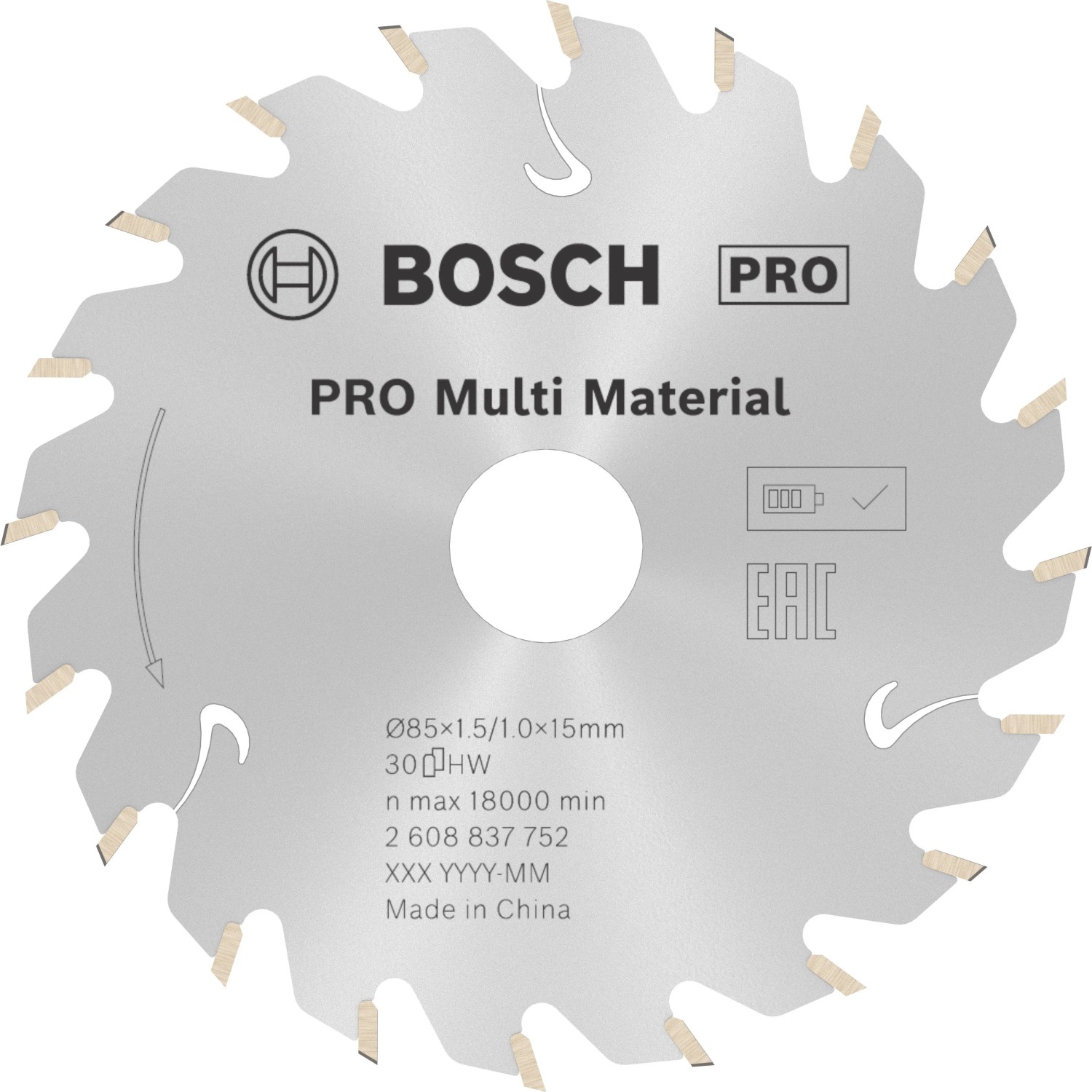 Bosch Kreissägeblatt für Akkusägen Standard for Multi Material