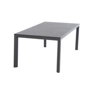 Rechteckiger, titanfarbener Siena Garden Gartentisch Silva, 100x220 cm, mit robustem Aluminiumgestell.