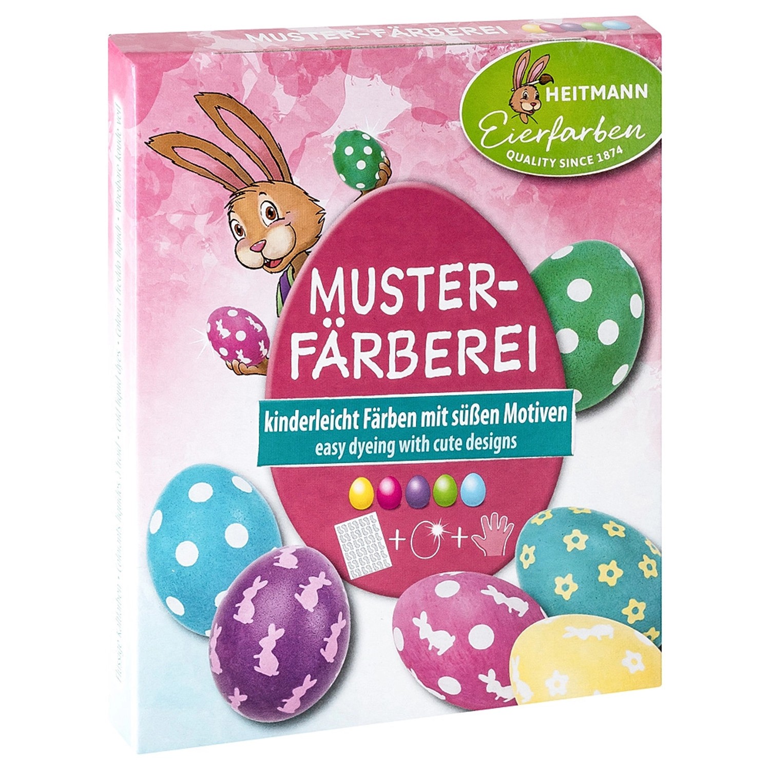 Brauns-Heitmann Eierfarben Muster-Färberei mit Sticker 5 Farben