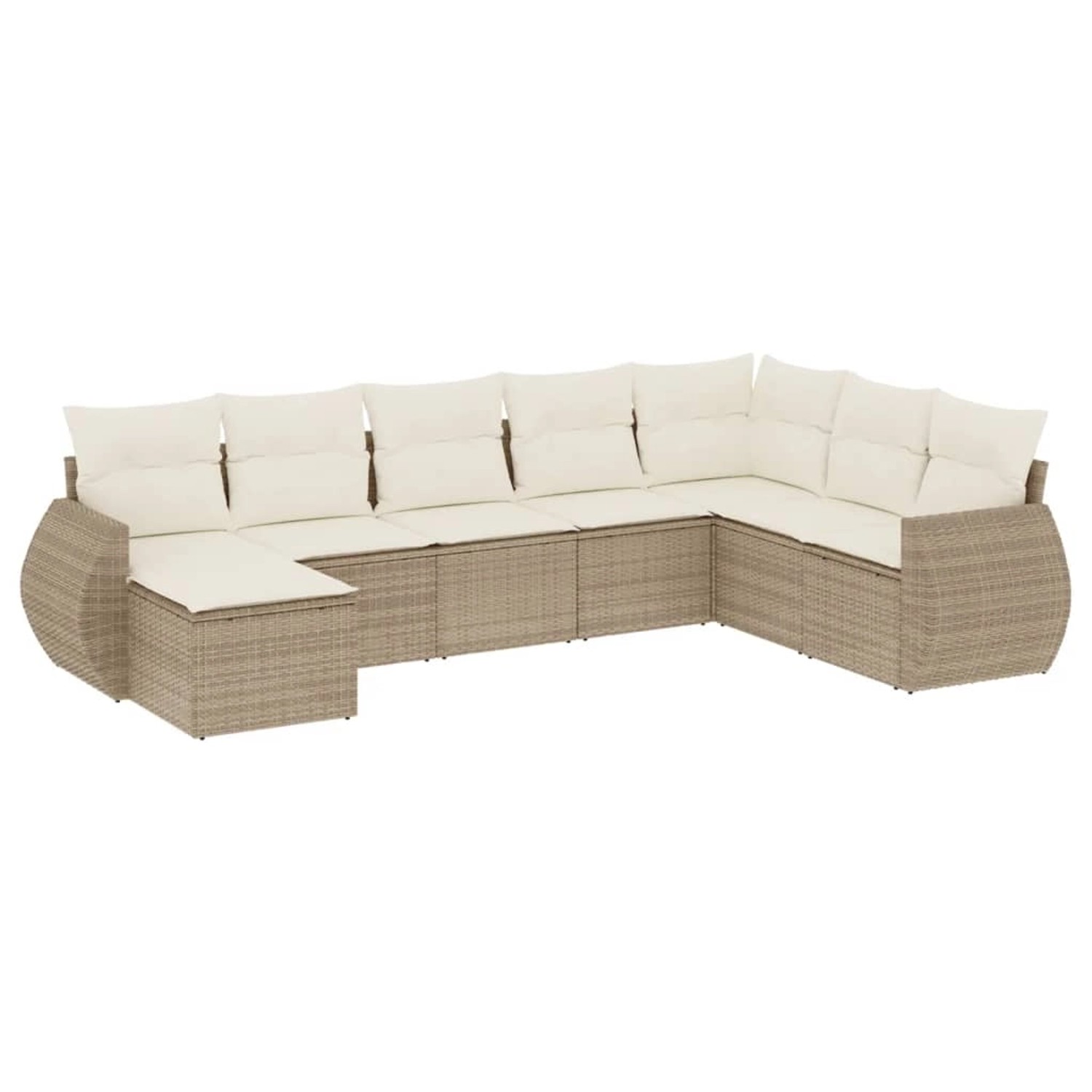 vidaXL 8-Tlg Garten-Sofagarnitur mit Kissen Beige Poly Rattan 3254095 günstig online kaufen