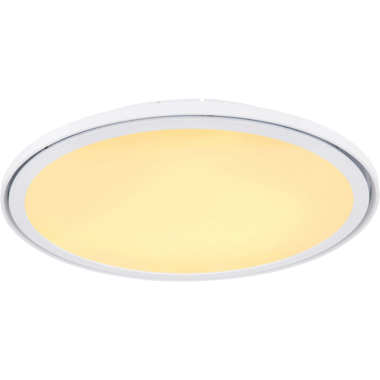 Weiße LED-Deckenleuchte Samu, Ø 50cm, dimmbar mit Farbwechsel und Fernbedienung.