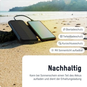 Westfalia Outdoor Powerbank PB212 W LED Schwarz Kunststoff
