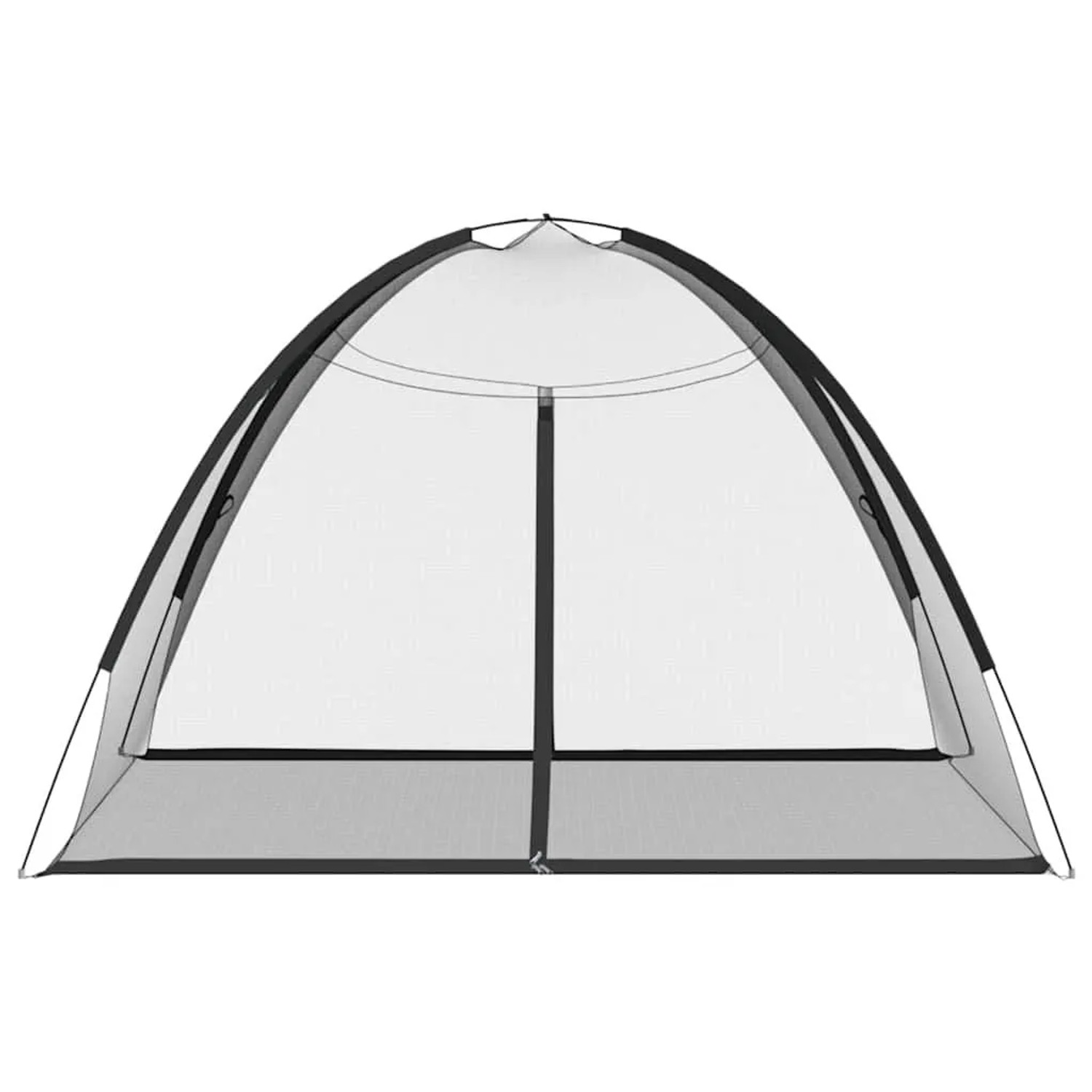 Schwarzes vidaXL Moskitonetz im mongolischen Stil, 200x200x135 cm, für Camping & Zuhause.