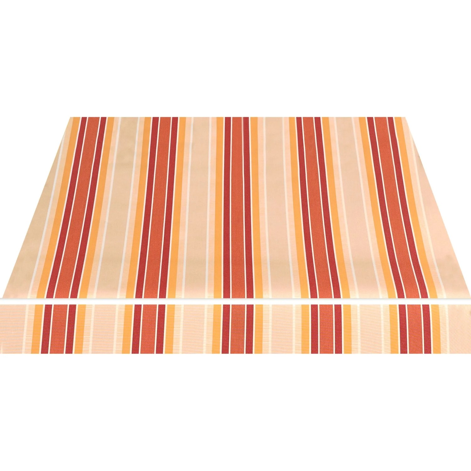 Spettmann Fallarmmarkise Line, 250x150 cm, gelb-orange-rot gestreift.