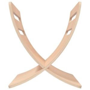 Freistehender vidaXL Zeitungsständer aus hellem Holz, gekreuztes Design.