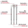 Einhell SDS Plus Meißel Set, 3-teilig: Spitz-, Flach- und Spatmeißel aus Werkzeugstahl für Bohrhämmer.
