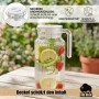 BigDean 2 Stück Kühlschrankkrug 1,1 Liter Glas Wasserkrug mit Deckel Ergonomischer Griff_5