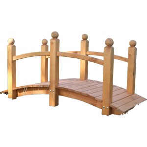 Promadino Zierbrücke Luise aus Kiefernholz, ideal als Gartendekoration. (LxBxH) 128 x 62,5 x 69 cm