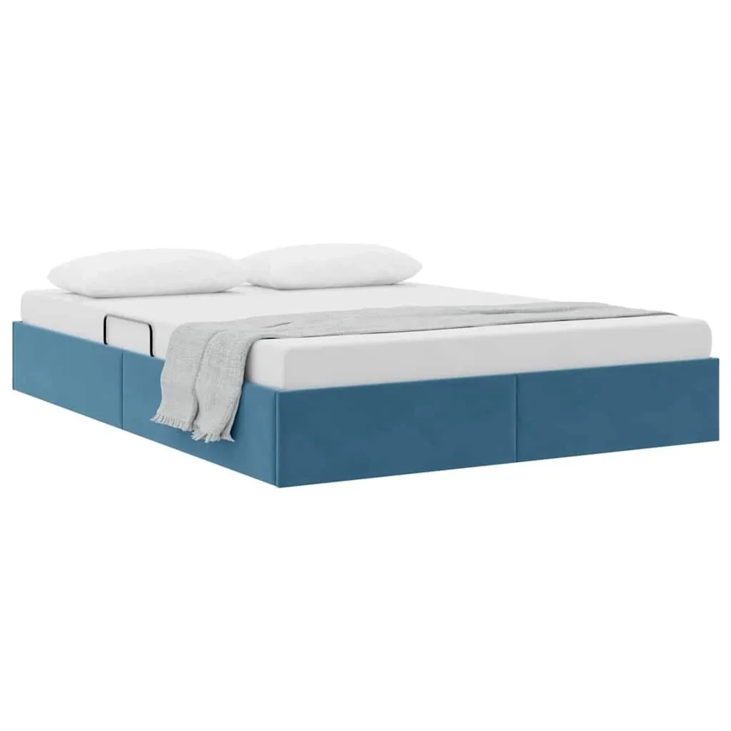 vidaXL Aufbewahrungsbett mit Kopfteil Dunkelblau 140 x 200 cm Samt 3370104