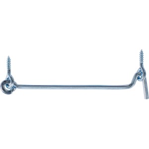 Verzinkter Sturmhaken mit Öse, 5,2 x 160 mm, zur Fixierung von Türen und Fensterläden.