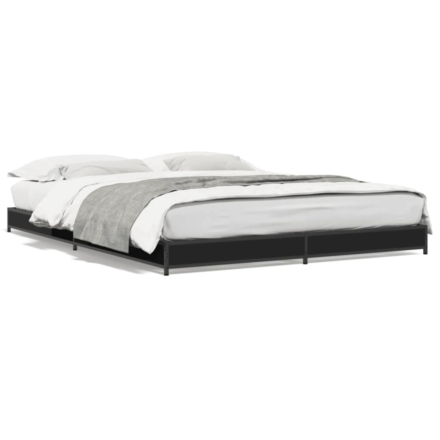 vidaXL Bettgestell Schwarz 120x200 cm Holzwerkstoff und Metall 845151 günstig online kaufen