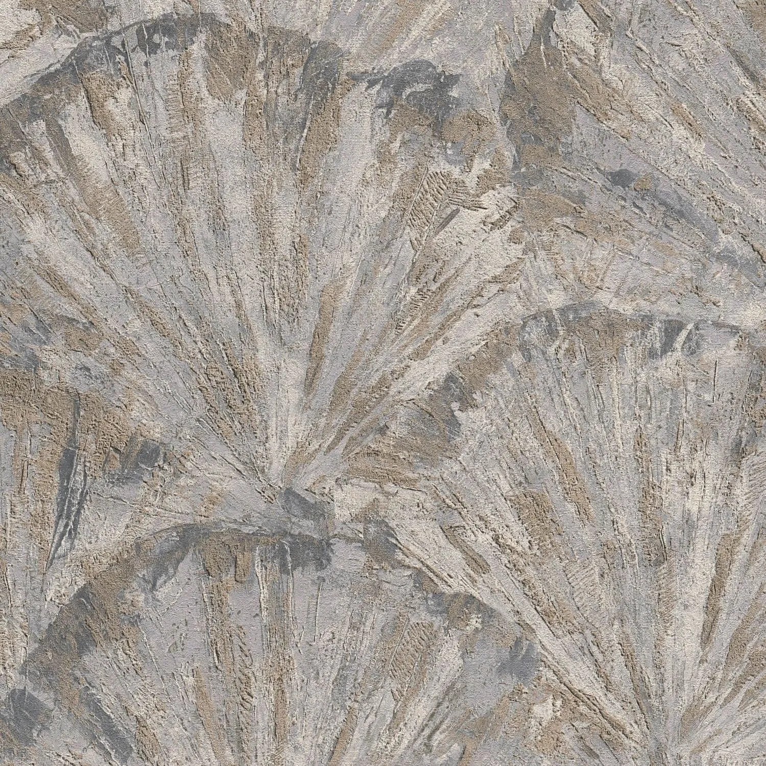 PROFHOME 781981-GU Spachtel Putz Tapete Abstrakt Grau Beige Platin 0,53 m x 10,05 m 5,33 m2