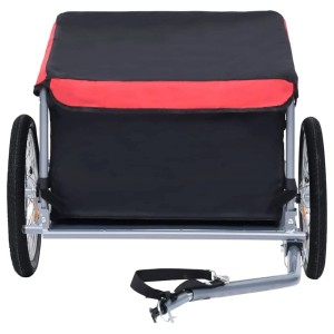 DELUKE Fahrrad Lastenanhänger FARI, schwarz-rot, bis 65kg. Transportanhänger mit klappbarer Deichsel.
