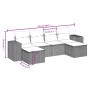 vidaXL 6-tlg. Garten-Sofagarnitur aus schwarzem Poly Rattan mit Kissen.