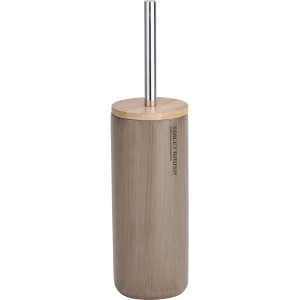 Wenko WC-Garnitur Palo Taupe: WC-Bürstenhalter aus Polyresin und Bambus, 39,5 cm hoch.