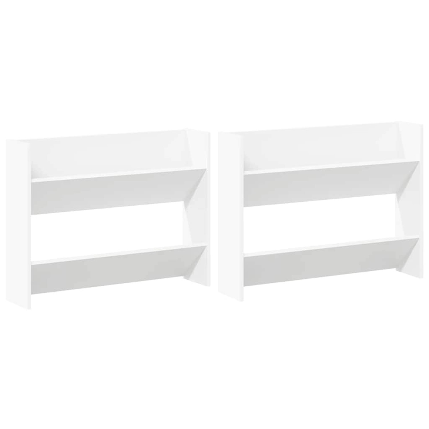 vidaXL Wand-Schuhschränke 2 Stk Weiß 80x18x60 cm Holzwerkstoff 806742 günstig online kaufen