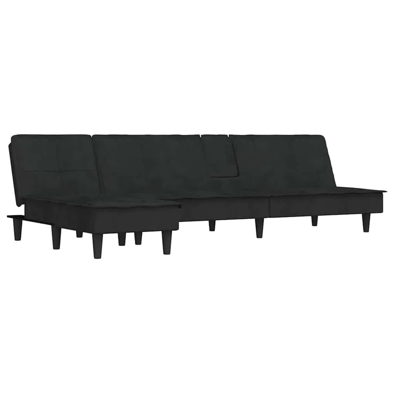 vidaXL Schlafsofa in L-Form Schwarz 255x140x70 cm Samt 3157263 günstig online kaufen
