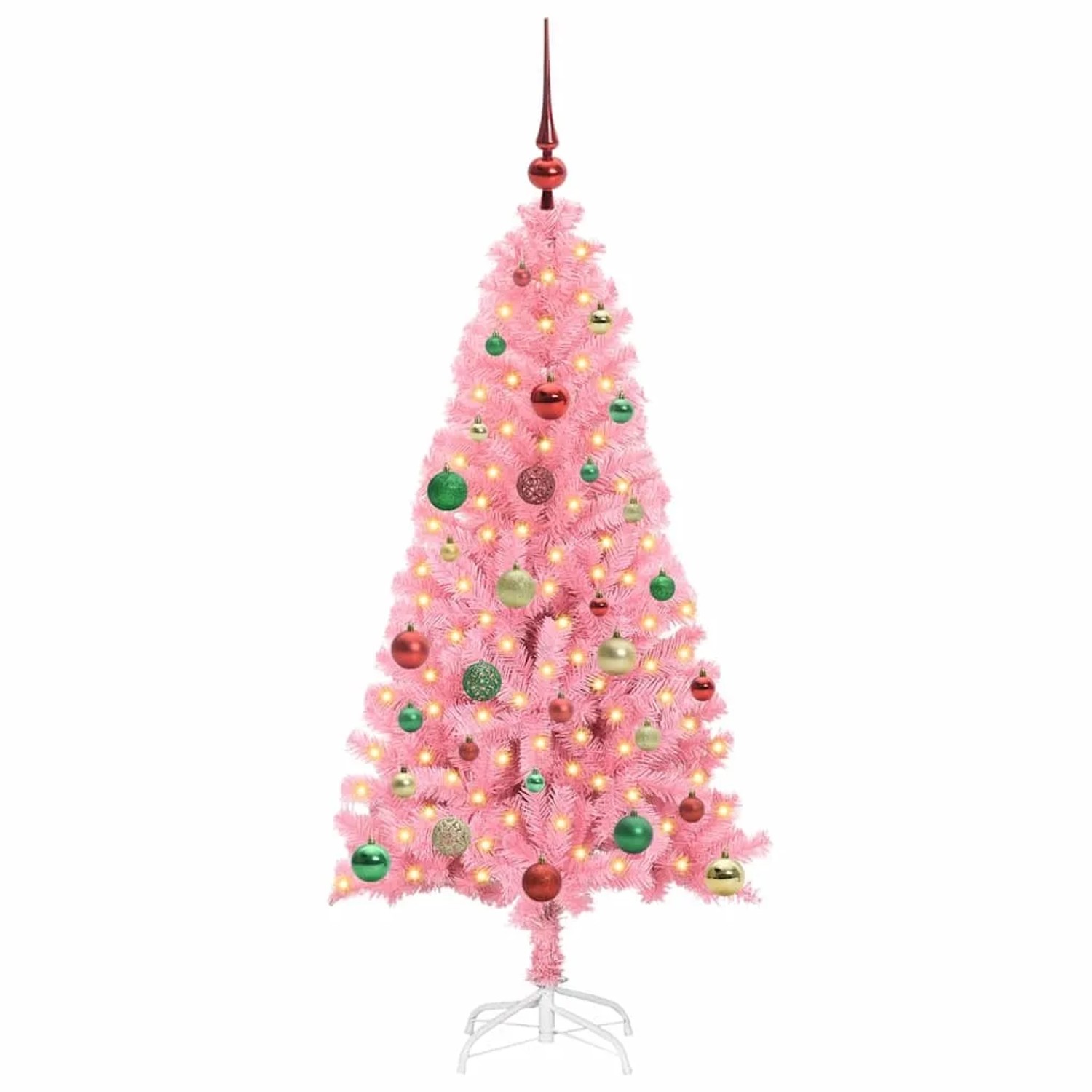 vidaXL Weihnachtsbaum mit 150 LEDs mit Ständer Rosa 150 cm PVC 3396424